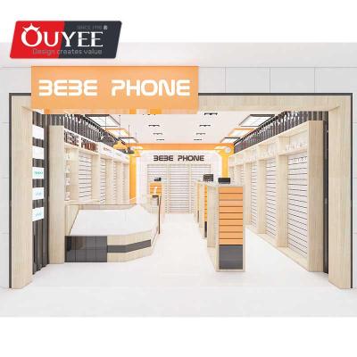 China Mobile phone shop retail display showcase mobile phone electronic store interior design for mobile phone accessories for sale