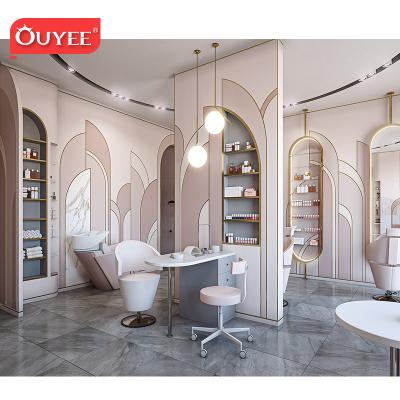 China New Modern Salon Styling Stations Hair Salon Mirror With Light Salon Mirrors Designs for sale