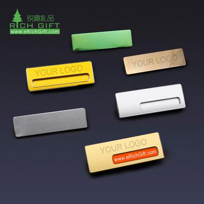 China 3D Rectangular Magnetic Metal Name Badge Reusable Employee Pin Branded Logo Job CEO Stainless Steel Custom Nursing Name Tag for sale