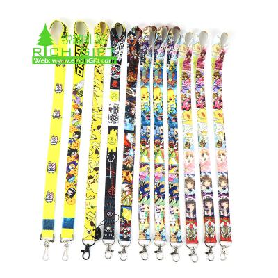 China Custom Washable Other Hot Dye Sublimation Heat Transfer Cartoon Film Lanyard for sale