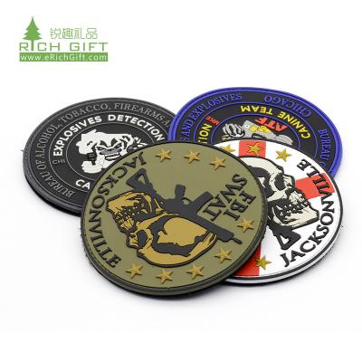 China 3d clothes brand operation garment 3d pvc rubber emboss patch custom silicone fur missile blood type iron on hat pvc logo patch for sale