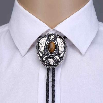 China Cheap Men's Gold Europe Pirate Wolf Tie Tie Collar Enamel Cowboy Custom Metal Tie Tie With Clip for sale