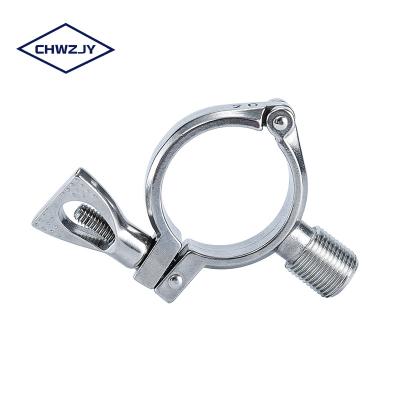 China Custom Stainless Steel Wire Hangers Stainless Steel Piping Elbow Support Vent Column Quick Release Exhaust System Clamp for sale