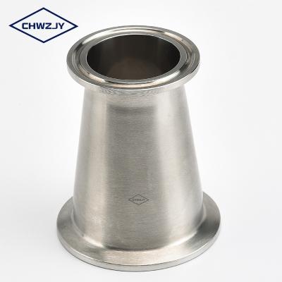 China Ood Chwzjy 3A/SMS/DIN Flange Sanitary Pipe Fitting Manufacturer SS Tri Pipe Reducer Concentric Reducer for sale