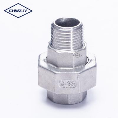 China Chwzjy Sanitary Stainless Steel SS304 / SS316L Pipe Fitting Ductile Female Thread Hot Dip Galvanized Union 1/2