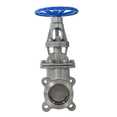 China General Stem SS304 Stainless Steel Non Rising Manual Water Knife Sluice Sanitary Flanged Wafer Gate Valve Type for sale