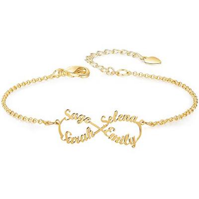 China FASHIONABLE NUORO personalized custom name bracelet stainless steel id letter chain anklet girls birthday christmas unique gold jewelry gift for sale