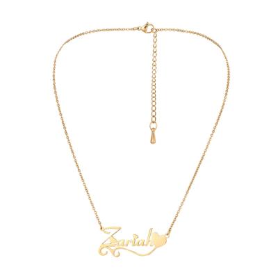 China TRENDY NUORO Customize Simple Stainless Steel Women Girls Friendship Jewelry Gift Gold Personalized English Heart Letter Name Necklace for sale