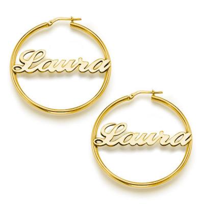 China NUORO Unique Design Ear Stud Friend Drop Friend Birthday Graduation Jewelry Gift Stainless Steel Gold Custom Custom Your ID Name Circle Earrings for sale