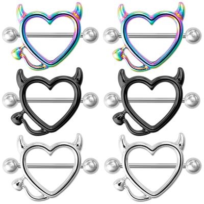 China NUORO 1Pair 2022 Nipple Piercing Jewelry Peach Heart Nipple Ring Charming CLASSIC Stainless Steel for sale