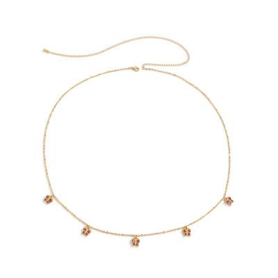 China NUORO Punk Personalized Fashion Gold Butterfly Tassel Waist Chain Micro-inlaid Simple Beach Vacation Alloy Rhinestone Body Chain for sale