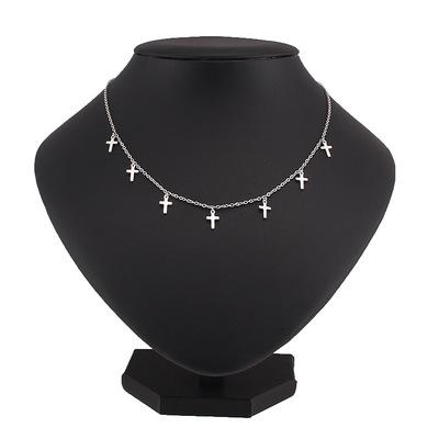 China NUORO 2021 Fashion New Trendy Gold Cross Women's Lightning Moon Star Pearl Chain Stainless Steel Necklace for sale