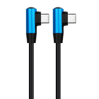 China 3A Fast Charge 2m Colorful 480mbps Metal Shell 90 Degree C Male USB Type To Type C Male Cable for sale