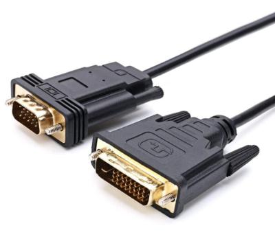 China COMPUTER DVI 24+1 Male To VGA Male 1080p Audio Video Cable 24K Gold Plated 2021 for sale