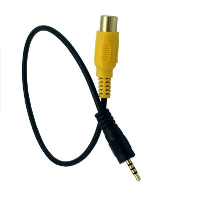 China For iPod gold plated AV-in male plug aux. 2.5mm TRRS To RCA Female Audio Adapter Converter Attach 0.3m, For GPS Tablet Backup Cam DVR C for sale