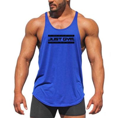 China Professional Tank Tops Mens Cotton Gym Clothing Bodybuilding Anti-pilling Sleeveless Tank Top For Fitness Men's Workout Knitting Stringer Vest for sale