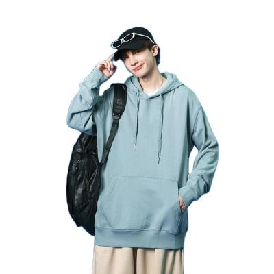 China 330gsm Autumn And Winter Pure Cotton Terry Hooded Solid Color Drop Shoulder Couples Hooded Sweater Sweater Jacket Pure Cotton Men for sale