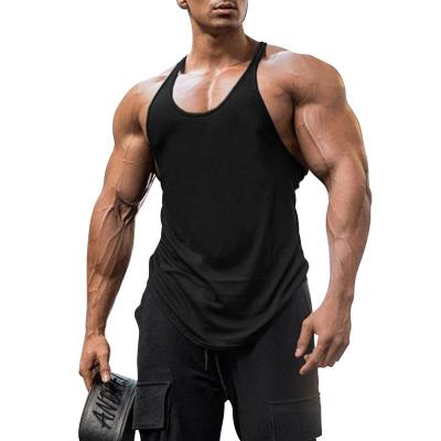 China OEM Cotton Gym Stringer Tank Tops Men Bodybuilding Fitness Y Back Customized Anti-pilling Tank Tops For Men Running Vest for sale