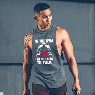 China Anti-pilling OEM Customized Cotton Plus Size Mens Tank Tops Gym Fitness Mens Smooth Sleeveless Shirt Sports Invest Bodybuilding Apparel for sale