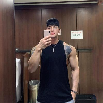 China Wholesale Anti-pilling OEM Customized Cotton Mens Gym Smooth Tank Top Fitness Sleeveless Shirt Sports Invest Bodybuilding Tank Tops For Men for sale