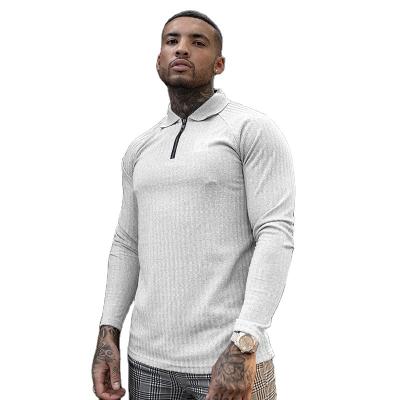 China Spring Autumn New Fashion Men's Knitted Polo Shirt Casual Clothing Slim Fit Breathable Long Sleeve Polo T-Shirt For Man for sale