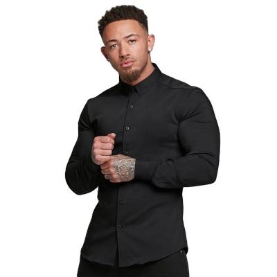 China Wholesale High Quality Breathable Plus Size Polyester Mens Shirts Long Sleeve for sale