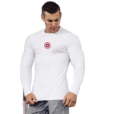 China Wholesale QUICK DRY Custom 90% Polyester 10% Spandex Gym Workout Blank Workout Compression T-shirts Compression Fitness Quick Dry T-Shirt For Men for sale