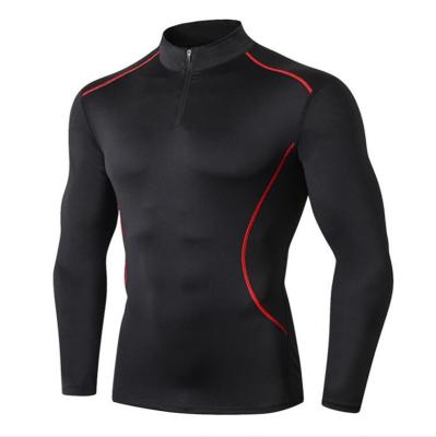 China QUICK DRY Spandex Men's 90% Polyester 10% Drop/Comic Fitness Gym Clothing Winter Collar PRO Sports Running Training Long Sleeve Tees for sale