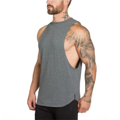 China QUICK DRY Men's Gym Tank Tops Muscle Sleeveless T-shirt Bodybuilding Apparel Printing Summer Vest Cotton Male OEM Customized Logo for sale