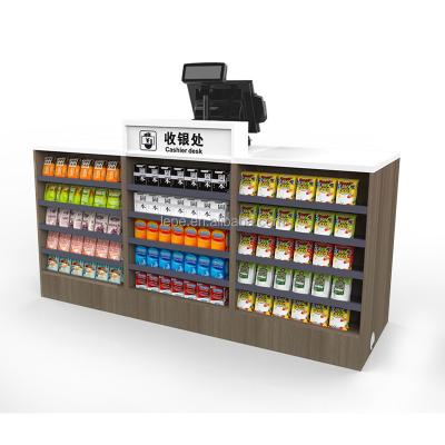 China Single Sided Wooden Display Racks The Cash Register Snack Display Snack Aisle for sale