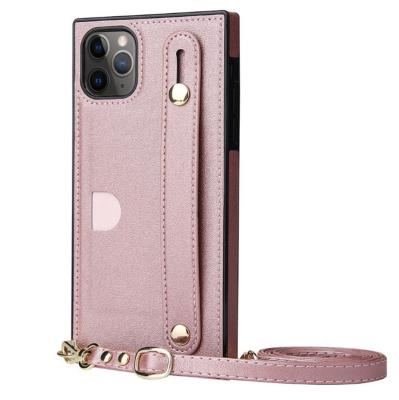 China For iPhone For iPhone 12 Case Good Quality PU Phone Cover Hot Selling iPhone Case With Strap for sale