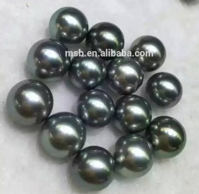 China Top Quality Jewelry 11-12mm Perfect Round Tahiti Black Pearl for sale