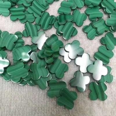 China Natural Europe Gemestone Malachite Clover Charm Pendant Jewelry For Pendant for sale