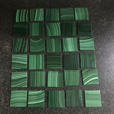 China 2021 Europe Gemstone Luxury Malachite Blanks Stone Chips Flakes Blanks Crystal Square Slice For Jewelry for sale