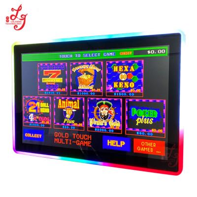 China Game 22 Inch Touch Screen 3M RS232 Capacitive Gold Pot O Gaming Monitor Slot Gaming Monitors With Mounted Led Light On Sale for sale