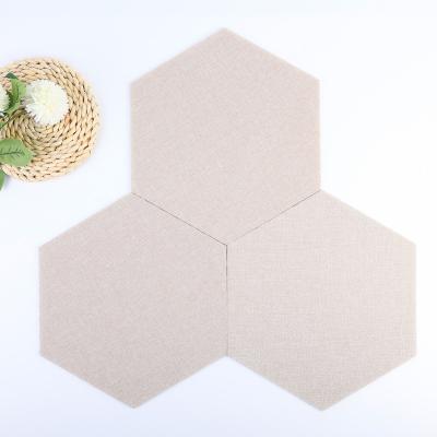 China Wall Cloth Self-paste Canvas Texture Hexagon XPE Soft 5mm Thick Anti-collision Modern Eco-friendly Wallpaper For Wall Decor for sale