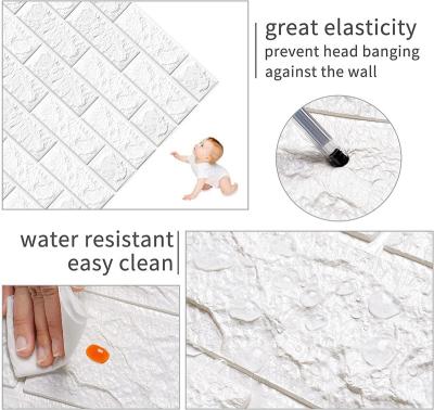 China Modern Wholesale Self Adhesive Waterproof 3D Brick Wallpaper Home Decoration PE China Factory for sale