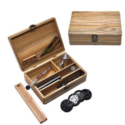 China NEW Metal Sealed Metal Sealed Smoking Pipe Tobacco Grinder Jar Smoking Pipe Set 9pcs China Shisha Hookah Wood Storage Box for sale