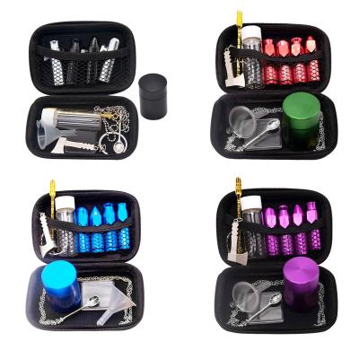 China High Quality Custom Smoking Snuff Tool Kits China Shisha Hookah Kits 11PCS/Set 4 Colors With Black Bag Pouch For Shiny Gift for sale