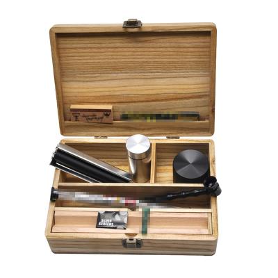 China Hot Sale 9pcs/set China Shisha Hookah Smoke Set Tobacco Pipe Grinder Custom Metal Sealed Pot Accessories Set Custom Wooden Smoking Kit for sale