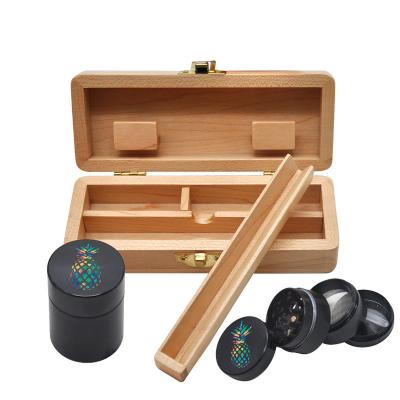 China China Hookah Shisha Pineapple Box Pineapple Smoking Set Wooden Smoking Accessories Herb Grinder Aluminum Alloy Medicine Box Colorful Camphor for sale