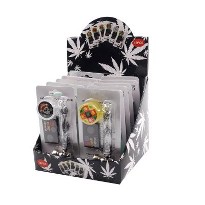 China Wholesale Glass Pipes Combo Kit Pirate Print Smoking China Hookah Shisha Smoking Pipes With Plastic Herb Grinder for sale