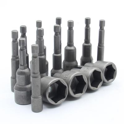 China Machine Tool Socket Wrench Set Quick Change Power Socket Wrench Bit Nutdrivers Metric Socket 6mm Hex Shank Impact Drill Bit High Quality Steel Bearing Adapter for sale