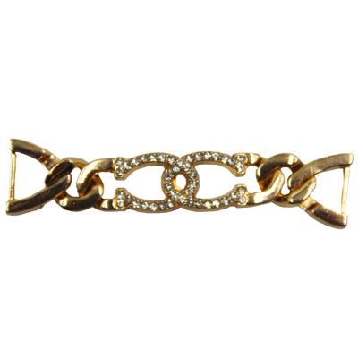 China Chain Kirsite Buckle Shoe Hardware Accessory Fashion Alloy Shoes Chain Accessories for sale