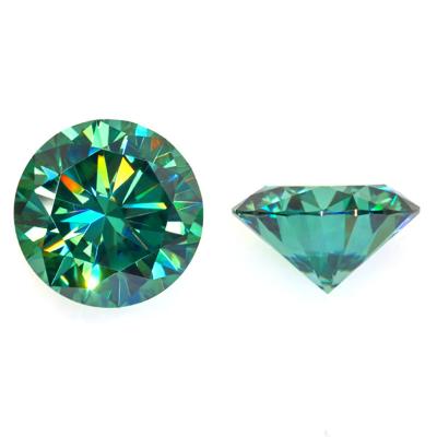 China Green color set or fire cut diamond moissanite brilliant stone gems synthetic moissanite for rings jewelry for sale