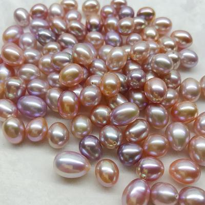 China Freshwater Pearl Drop Rice Beads Half Hole 100% Natural Freshwater Pearl For Jewelry for sale