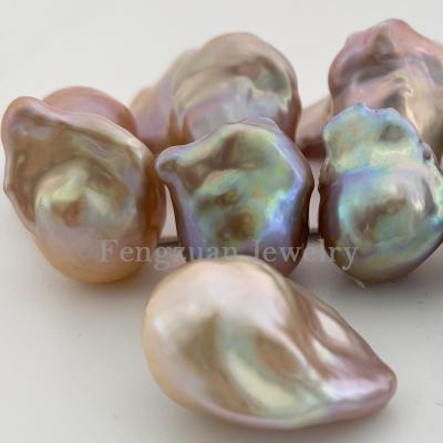 China Jewelry Making Purple Color Big 17-19mm Natural Freshwater Baroque Loose Pearls Loose Pearl Baroque Beads For Jewelry for sale