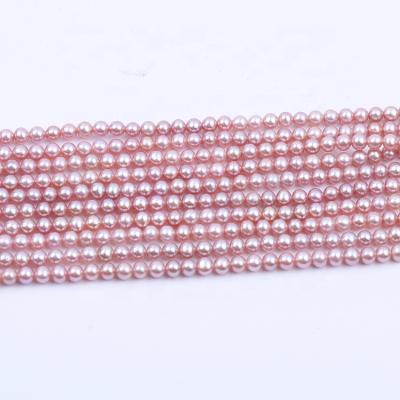 China Purple Color 4A 5A Freshwater Natural Freshwater Pearl 3-12mm Pearl Grade Perfect Round Pearl Strand 3-12mm for sale