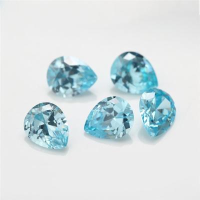 China Color Play or Fire Fengzuan CZ Loose Stone Pear Cut Synthetic Blue Green Zircon Color Zircon Stone Gemstones for sale