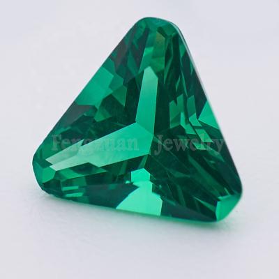 China Color set or wholesale price CZ fire gemstone 5A 11X11mm from Wuzhou loose synthetic green nano triangle zirconia for sale